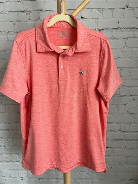 Vineyard Vines On The Go Sankaty Boy's Coral Polo